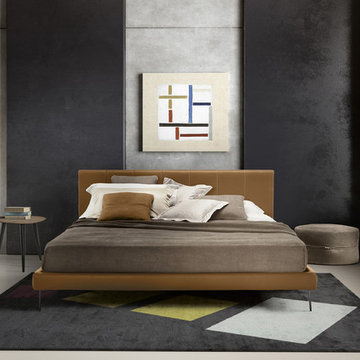 Clio Leather Platform Bed by Gamma
