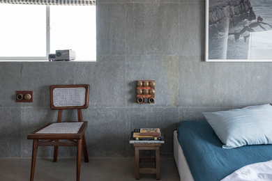 ムンバイにあるコンテンポラリースタイルのおしゃれな寝室のインテリア