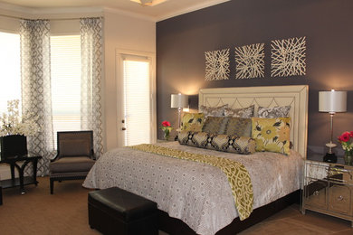 Elegant master bedroom photo in Dallas