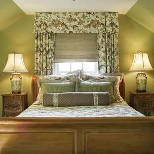 Bedroom - traditional bedroom idea in New York with green walls