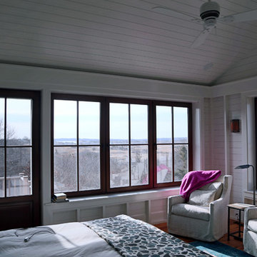 Comfortable master bedroom with a view
