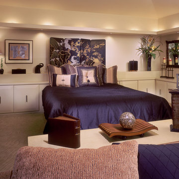 Contemporary bedroom with an oriental flair