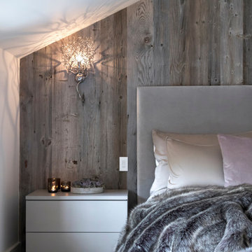 Contemporary Bedroom with Barnwood