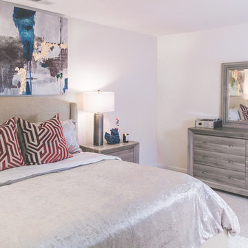 Contemporary Master Bedroom inspired by the Elements of Water and Fire