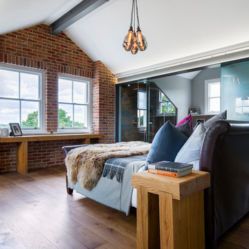 Contemporary Master Bedroom Suite in loft space
