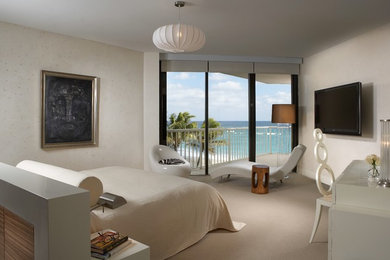 Trendy bedroom photo in Miami