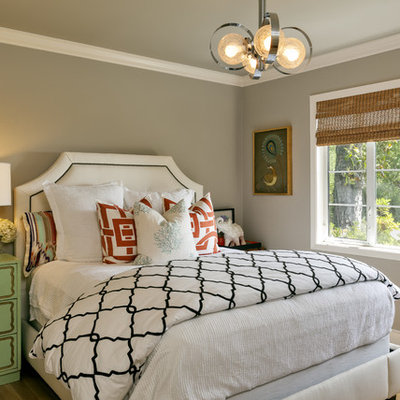 Inspiration for a contemporary guest bedroom remodel in San Francisco with gray walls