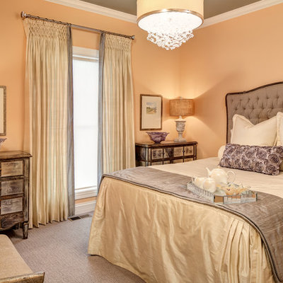 Bedroom - traditional carpeted bedroom idea in Louisville with beige walls