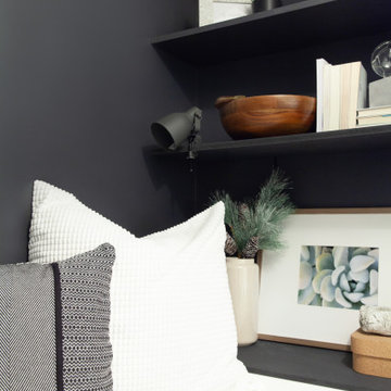 Cozy Corner w/ Custom-made Wall Shelves