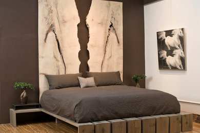 Example of a transitional bedroom design in Seattle