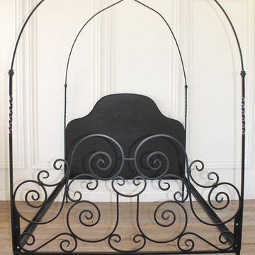 Custom Black Iron Queen Size Canopy Bed
