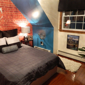 Custom Brick Wallpaper Loft Apartment Bedroom