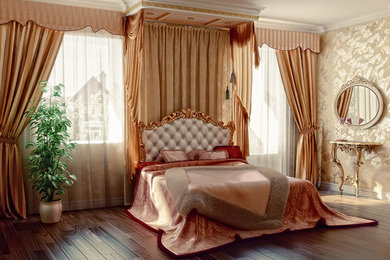 トロントにあるヴィクトリアン調のおしゃれな寝室