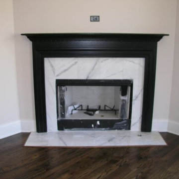 Custom home in Alpharetta, fireplace in master bedroom