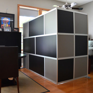Custom Modern Room Divider, Black & Gray