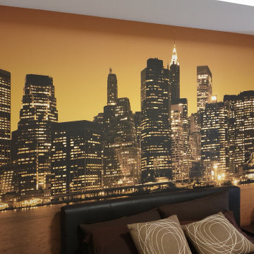 custom NY CITY wall mural in a bedroom