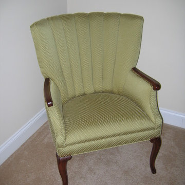 Custom Reupholstered Channel Back Chair