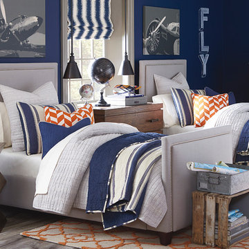 Custom Upholstered HGTV Manhattan Twin Bed by Bassett Furniture