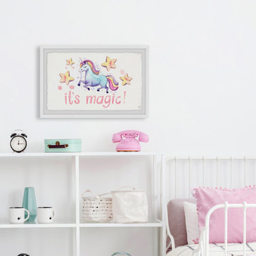 "Cute Unicorn's Magic" Framed Painting Print
