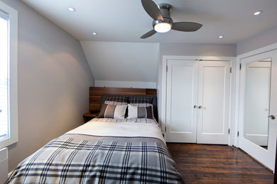 モントリオールにあるコンテンポラリースタイルのおしゃれな寝室のインテリア