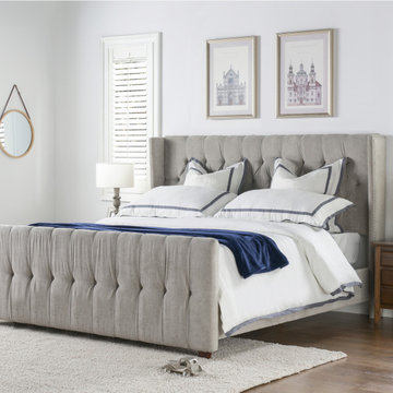 David Tufted Wingback King Bed