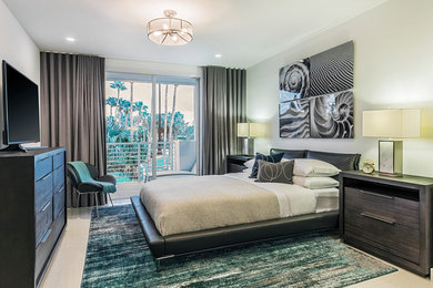Example of a beach style bedroom design in Miami