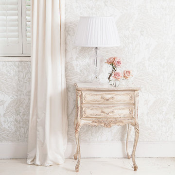 Delphine Distressed Painted Bedside Table