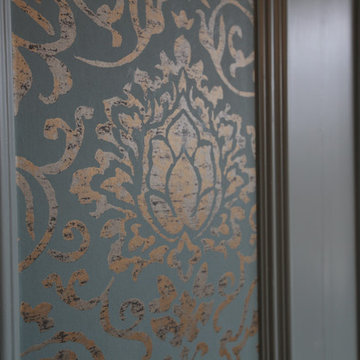 Detail of the stunning Nina Campbell wallpaper.