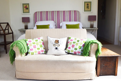 This is an example of a medium sized contemporary bedroom in Devon.