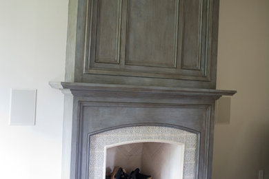 Distressed finish on a mantle