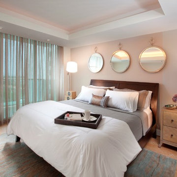 Mirror Above Bed Photos Ideas Houzz, Over The Bed Mirror Brown