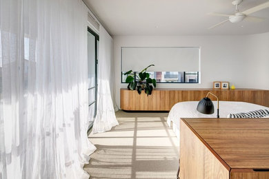 シドニーにあるコンテンポラリースタイルのおしゃれな寝室のインテリア