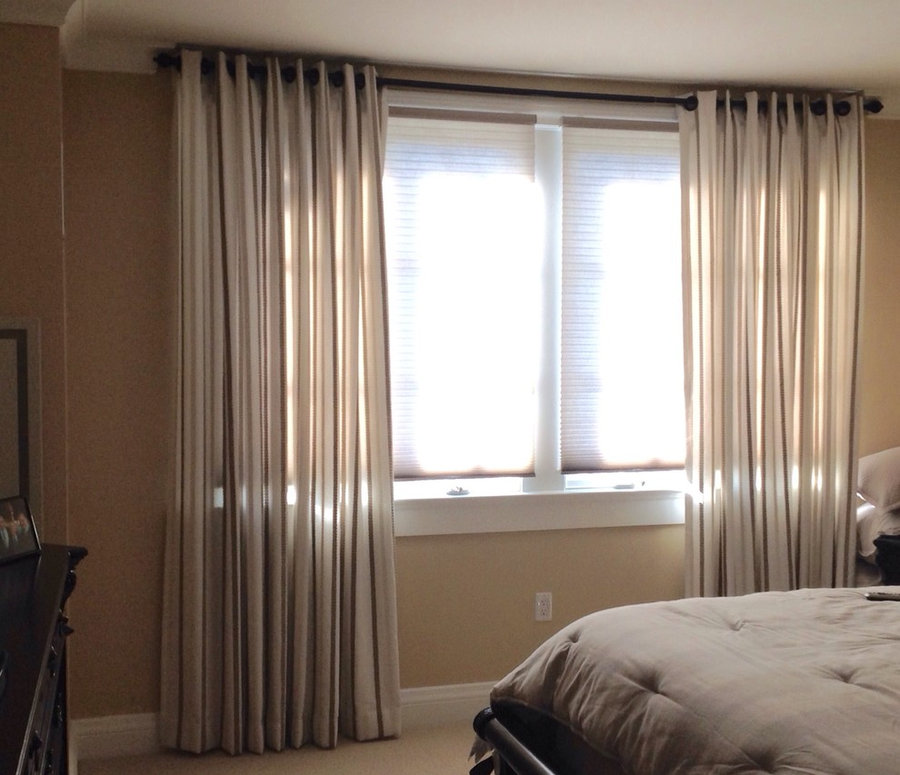 Drapes with Grommets with Luxe Linen Shades