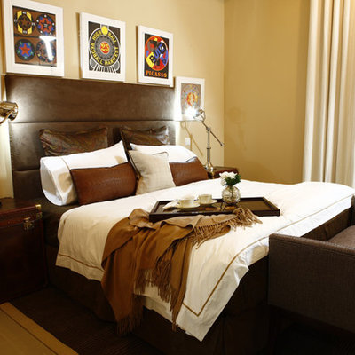 Inspiration for a contemporary bedroom remodel in London