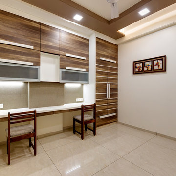 duplex bungalow in a apartment at ground floor was designed by culturals interio