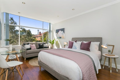 Trendy bedroom photo in Sydney