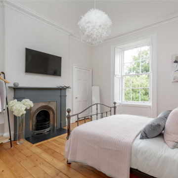 Edinburgh Georgian Apartment - Pink and Grey Bedroom