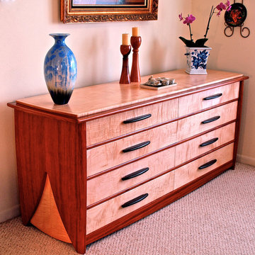 Eight Drawer Dresser In Bubinga & Curly Maple
