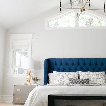 Emily Henderson + Curbly Bedroom with Blinds.com Roman Shades