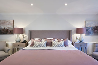 Design ideas for a modern bedroom in Hertfordshire.