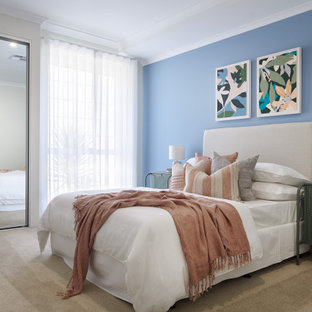 Photo of a beach style bedroom in Perth.
