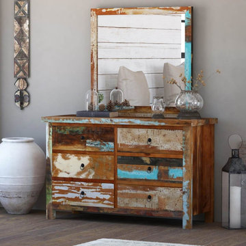 Eunola Solid Reclaimed Wood Double Dresser With 6 Drawers