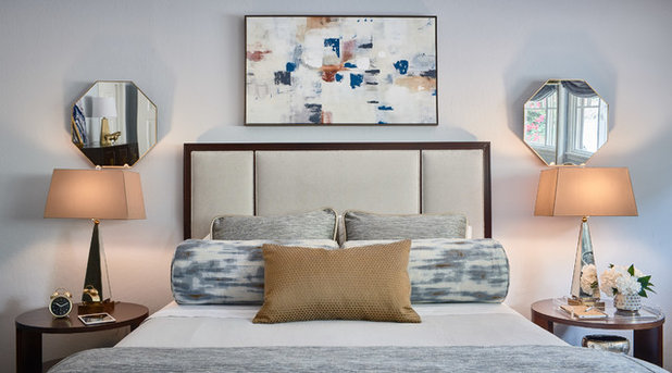 Transitional Bedroom by Sabrina Alfin Interiors