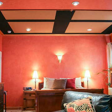 Fabric Covered Acoustic Ceiling Finishing for The Bedroom