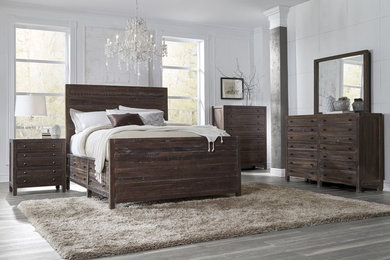 Example of a mountain style bedroom design in Portland