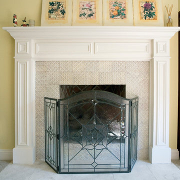 Fireplace Features 6"x6" Moore and Merkowitz Cross Buttermilk Tile