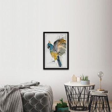 "Flying Festive Parrot" Framed Painting Print