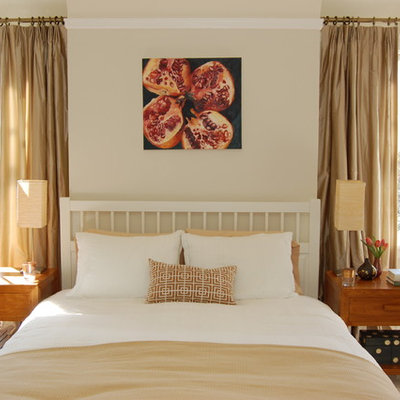 Bedroom - contemporary bedroom idea in San Francisco with beige walls