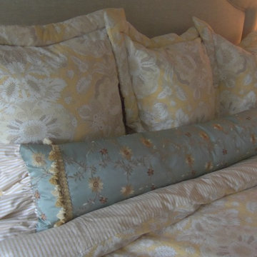 French Shabby Chic long bed pillow with ruffle