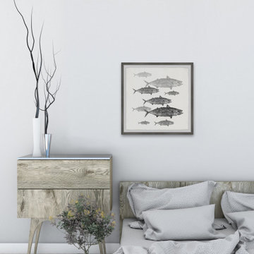 "Freshwater Fish" Framed Painting Print